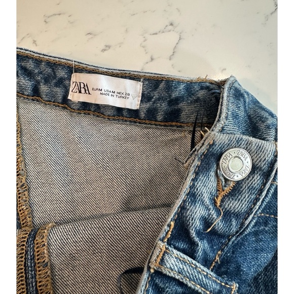 Zara Asymmetric Fitted Denim Dress - Size Medium - Picture 10 of 15